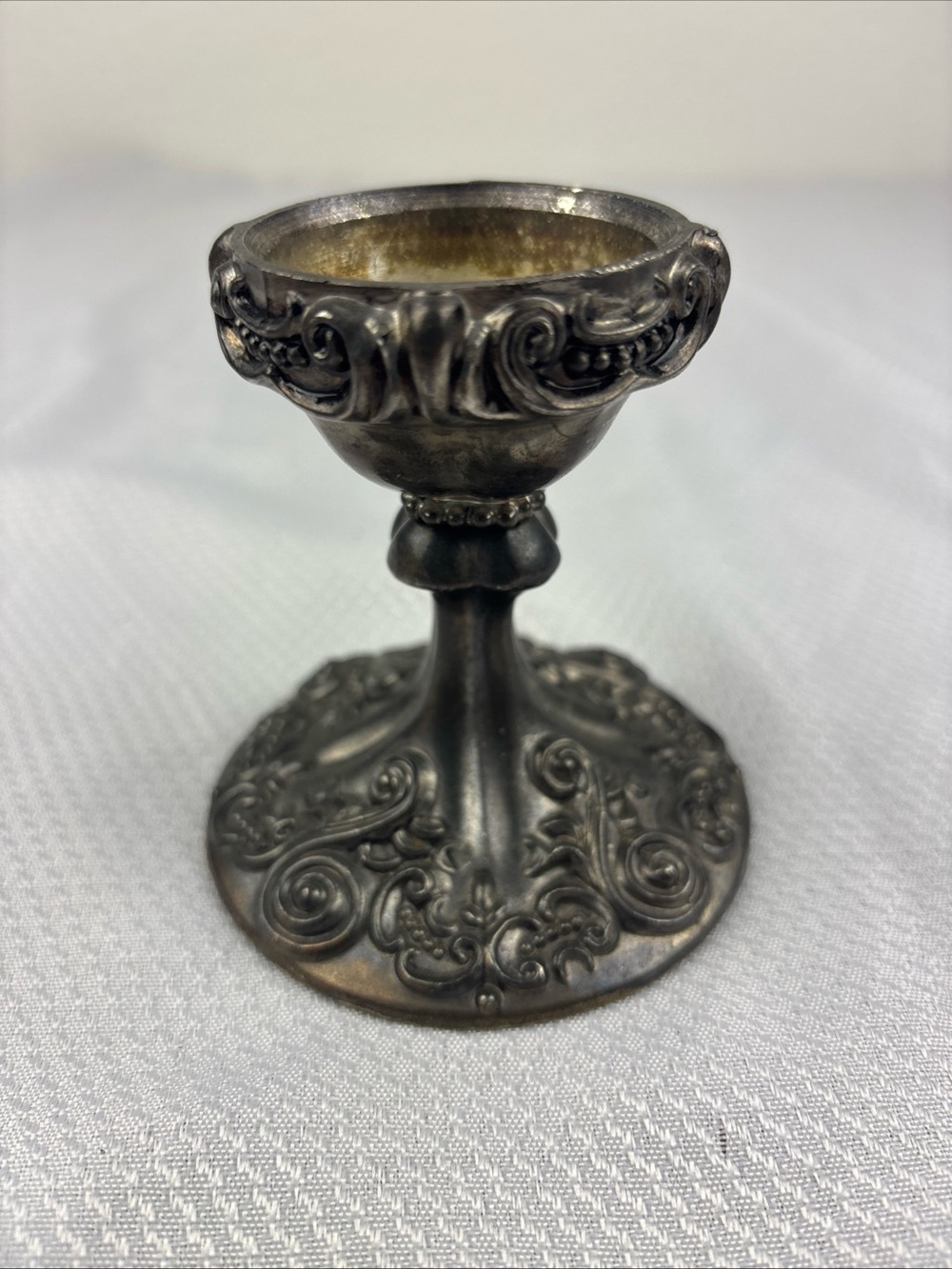 Vintage Godinger Scrollwork Silver Plate Candleholder Candlestick 3 1/2" Tall